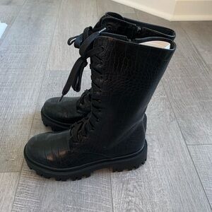 Public Desire Beau Croc Lace Up Boots